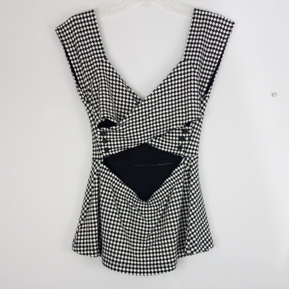| Anthropologie | Deletta Neo Gingham Peplum Top - Picture 7 of 11